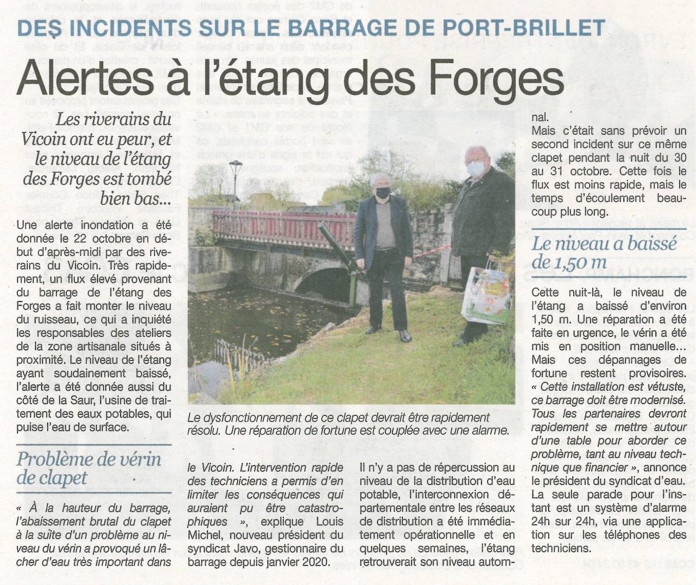 CM du 12/11/2020 - Incident barrage de Port-Brillet